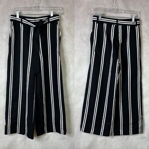 Maje Synthetic Pakila High-rise Striped Woven Wide-leg Trousers Black 34 US XS